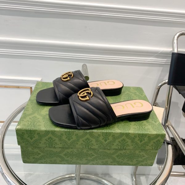 Gucci Double G leather sandals (Replica) - Image 3