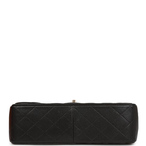 CHANEL Caviar Quilted Jumbo Double Flap Black 30CM(Replica) - Image 7