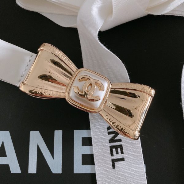 Chanel Belt With Ribbon Buckle Silver Women Belt 30MM - Image 2