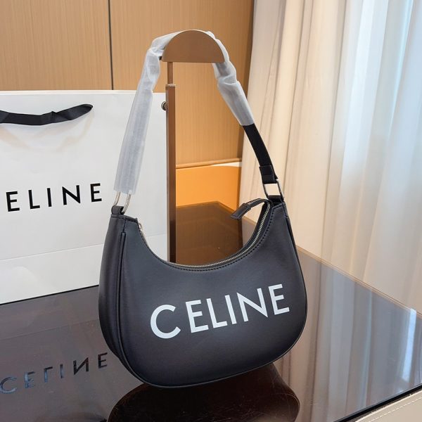 Celine Triomphe Half Moon Leather Handbag Shoulder Bag (Replica) - Image 5