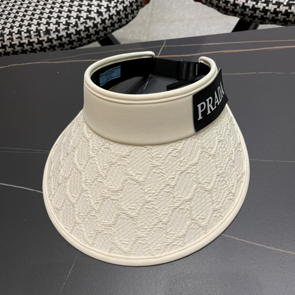 Prada Small Fragrant Wind Shade UV Protection Empty Top Hat  Sunhat （Replica） - Image 3