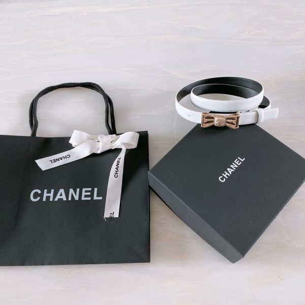 Chanel Belt With Ribbon Buckle Silver Women Belt 30MM - Image 4