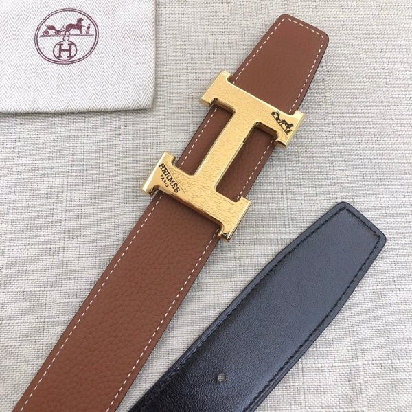 Hermes H Belt Buckle & Reversible Brown For Women - Image 4