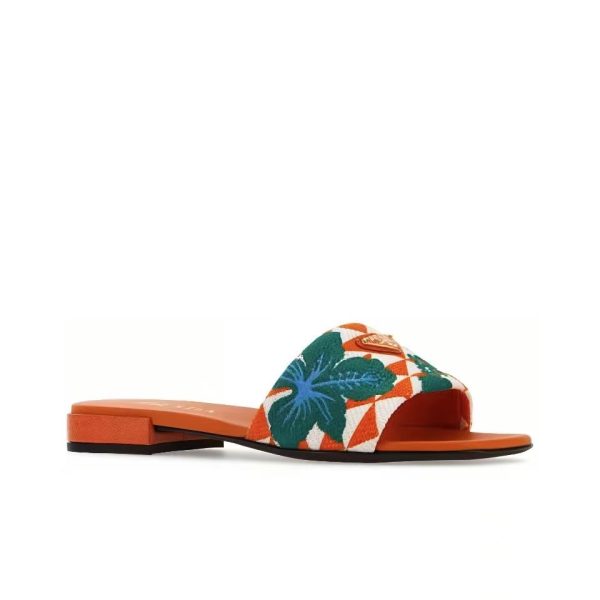 Prada Open-toed Flip-flops With Round Heads Slide Sandal (Replica)