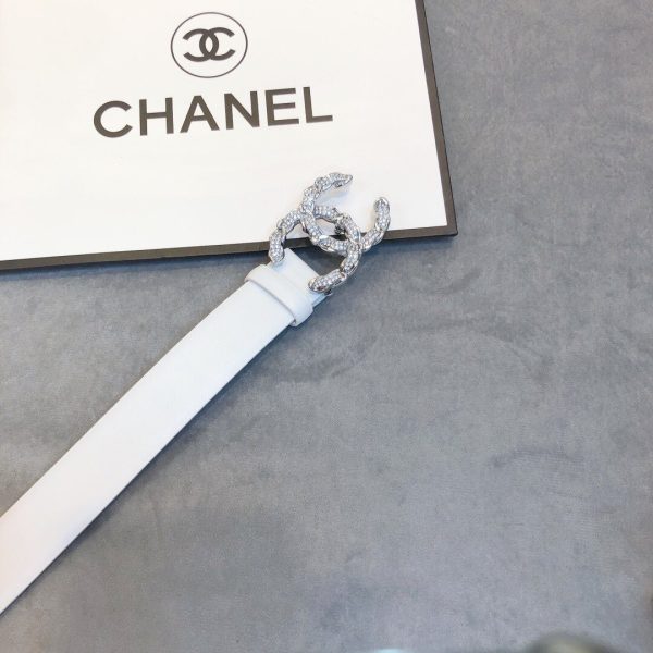 Chanel Belt With Double C Buckle White Women Belt 30MM - Image 2