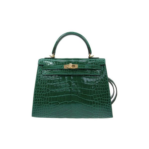 Hermes Kelly Gold Buckle Bag-Crocodile(Replica)