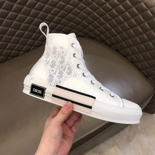 Dior B23 High Top Logo Oblique Print White - Image 6