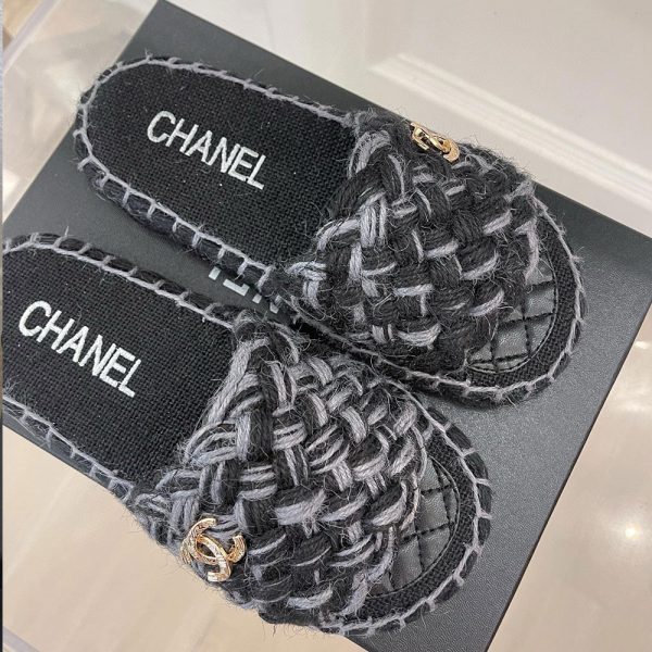 Chanel  All kinds of Woven Fabrics  Sandals Slide（Replica）