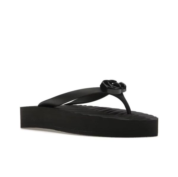 Gucci Shoes V-shaped toe clamp Band drill Slide Sandal (Replica)