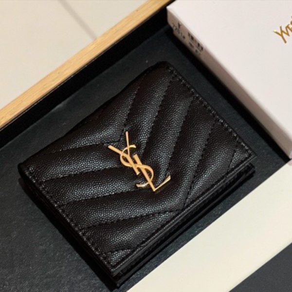 Saint Laurent YSL  Monogram Caviar Leather Wallet  (Replica) - Image 3