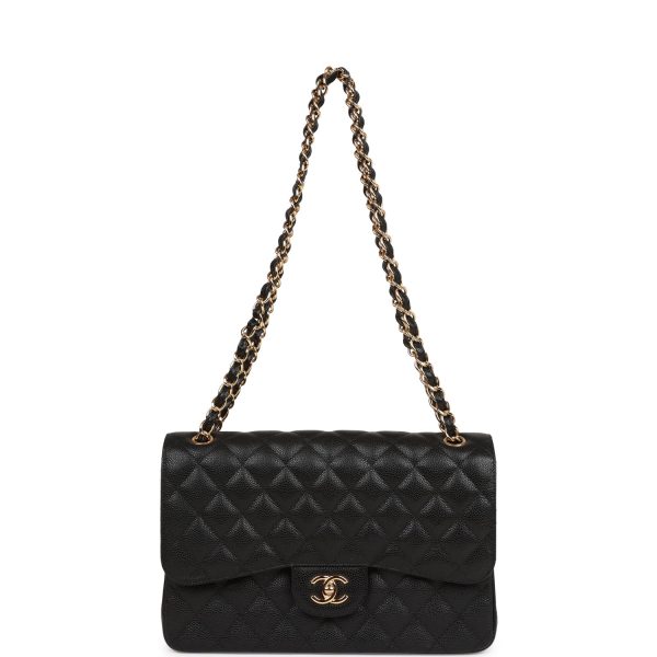 CHANEL Caviar Quilted Jumbo Double Flap Black 30CM(Replica) - Image 8