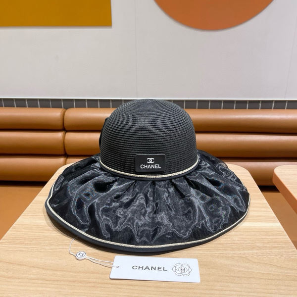 Chanel Bow With Large Brim And Small Face Visor  Sunhat （Replica） - Image 2