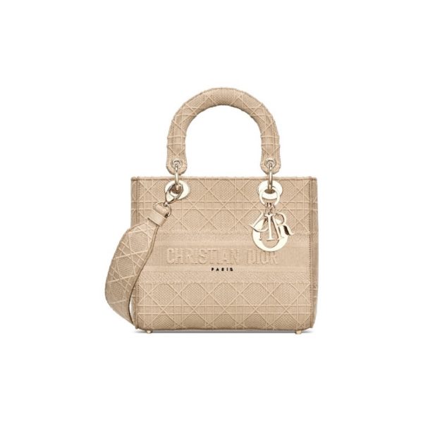 Dior Medium LADY Bag Cannage Embroidery(Replica)