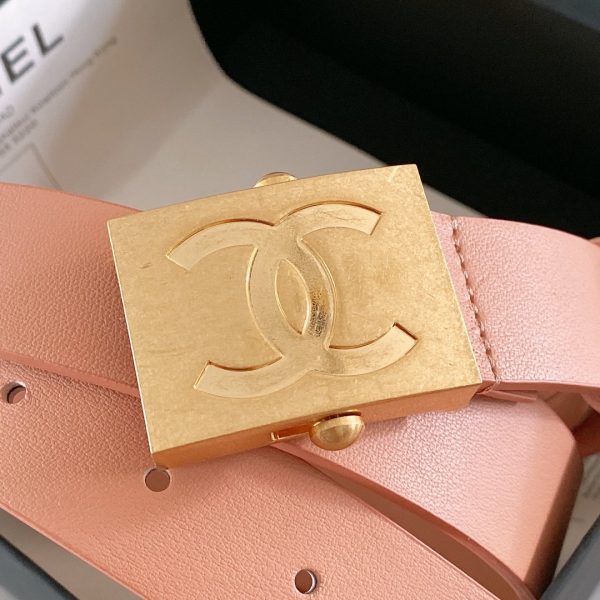 Chanel Belt With Ribbon Buckle Dust Pink Women Belt 30MM - Image 3