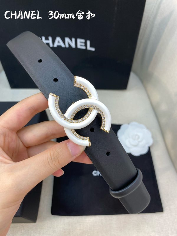 Chanel Belt With Double C Buckle Black Women Belt 30MM - Image 4