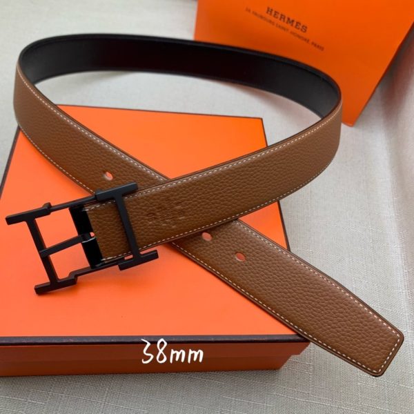 Hermes H Belt Buckle & Reversible Brown For Women