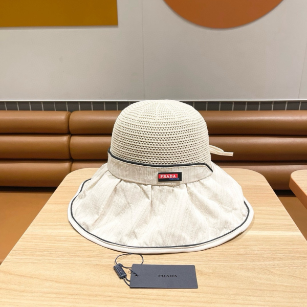 Prada Stylish Bow Fisherman Hat   Sunhat （Replica） - Image 2