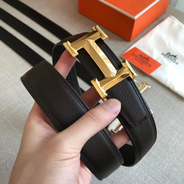 Hermes H Belt Buckle & Reversible Strap Black For Women - Image 2