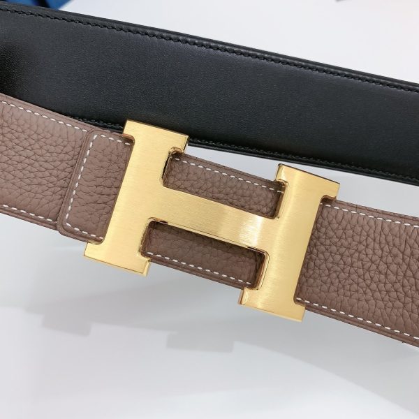 Hermes H Belt Buckle & Reversible Brown For Women