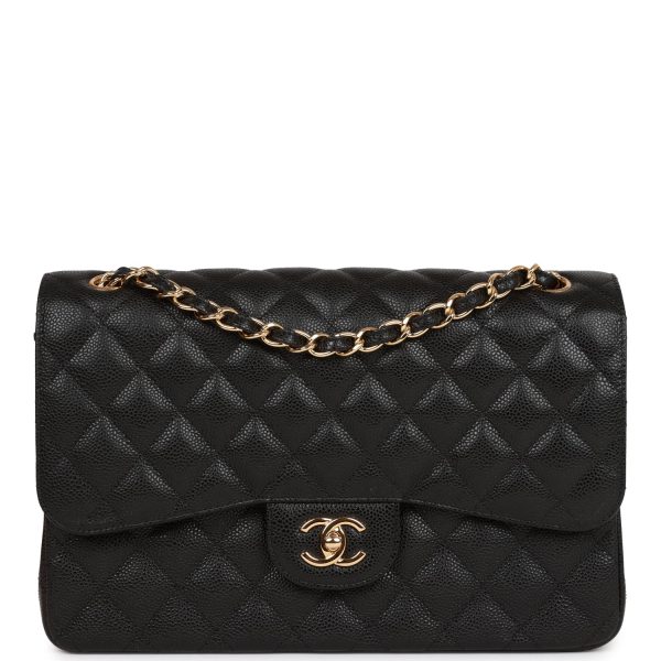 CHANEL Caviar Quilted Jumbo Double Flap Black 30CM(Replica) - Image 2