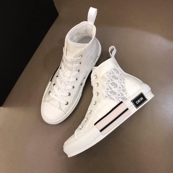 Dior B23 High Top Logo Oblique Print White - Image 2