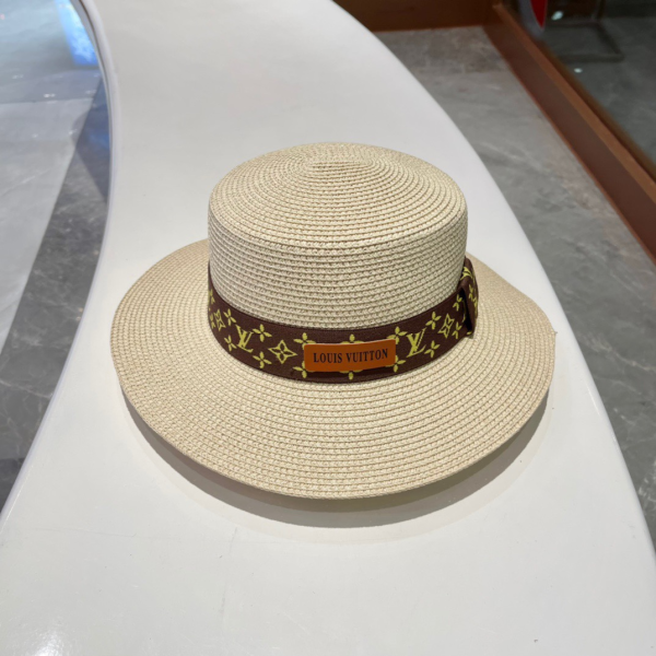 Louis Vuitton LV Flat Straw Beach Hat Sunhat （Replica）