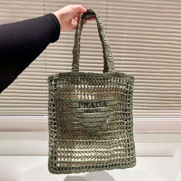 Prada Grass Woven Shoulder Bag Handbag（Replica） - Image 9