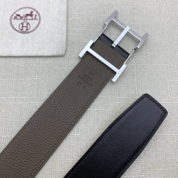 Hermes H Belt Buckle & Reversible Brown For Women - Image 4