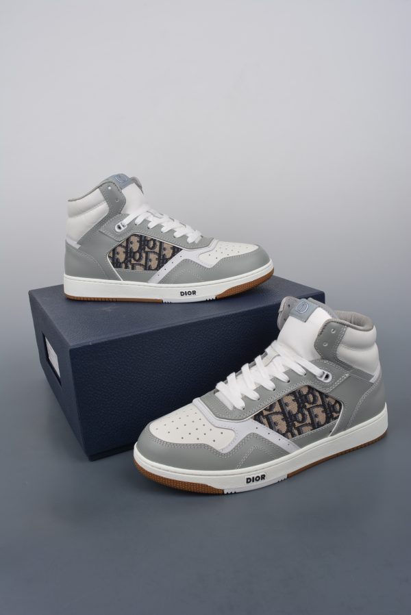 Dior B27 Sneakers High-Top Gray (AAA High Quality Version) - Image 2