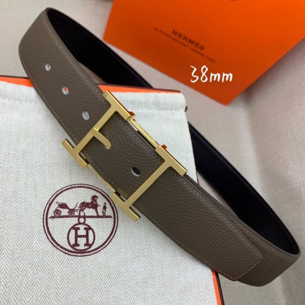 Hermes H Belt Buckle & Reversible Brown For Women