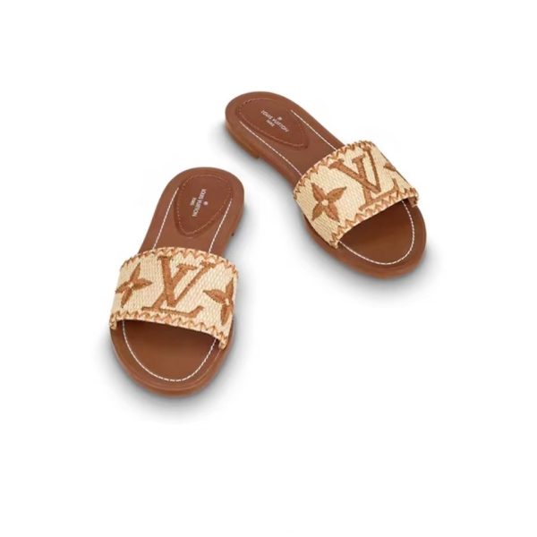 Louis Vuitton LV Lock lt Flat Flat Sandals Slide (Replica) - Image 2