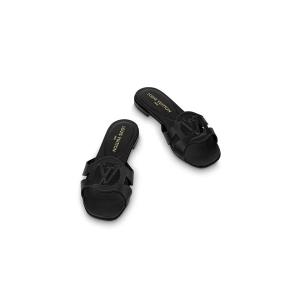 Louis Vuitton LV Lsola Leather Flat Aandals Slide Sandal (Replica) - Image 2