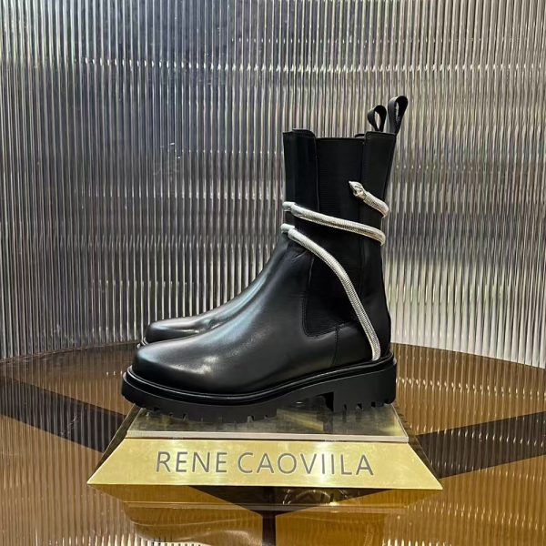 Rene Caovolla Juniper Black And Silver Biker Boots (Replica) - Image 3