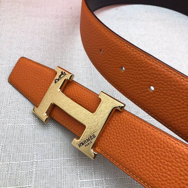 Hermes H Belt Buckle & Reversible Brown For Women - Image 2