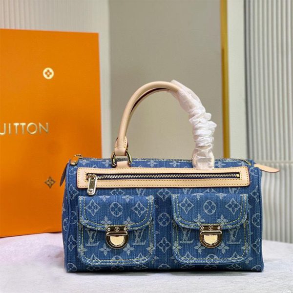 Louis Vuitton LV LV Monogram Neo Speedy Denim Shoulder Bag Handbag  (Replica) - Image 3