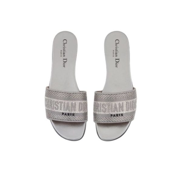 Dior DWAY Slide Slipper Sandals  With Diamonds (Replica)