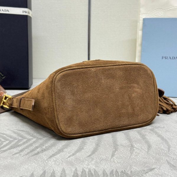 Prada Suede Bucket Bag 10A quality 1BE079 (Replica) - Image 6