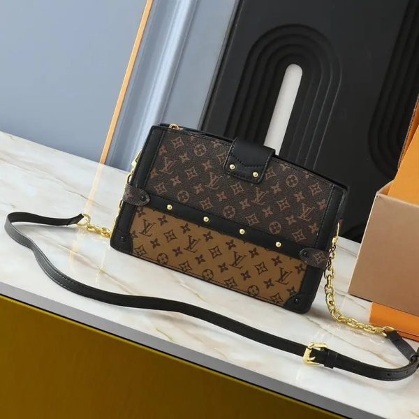 Louis Vuitton LV Trunk Clutch Box Bag Clutch Shoulder Crossbody Bag   (Replica) - Image 4