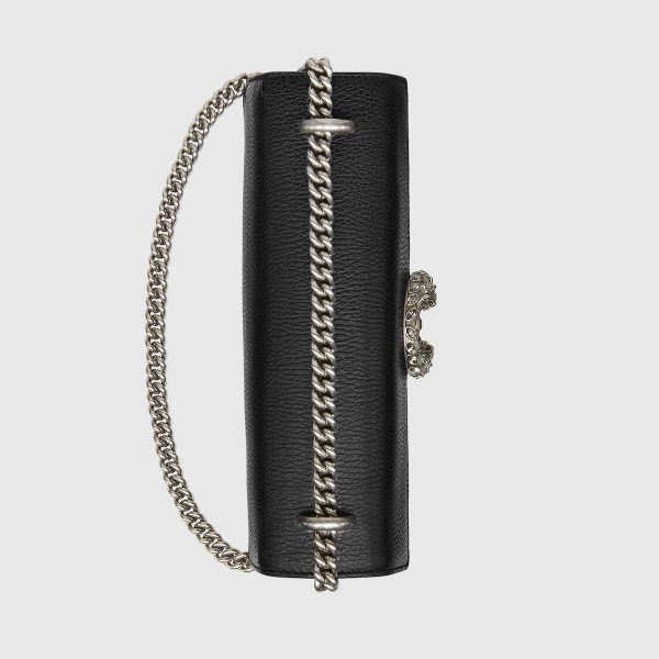 Gucci DIONYSUS GG Black Leather Small Shoulder Bag - Image 4