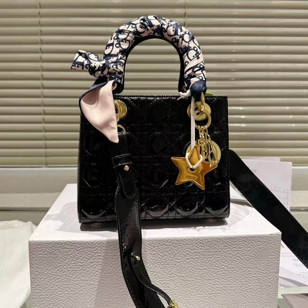 Dior Small Lady Bag - Lacquered Calfskin (Replica) - Image 4