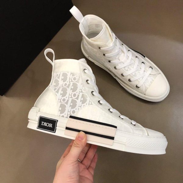 Dior B23 High Top Logo Oblique Print White