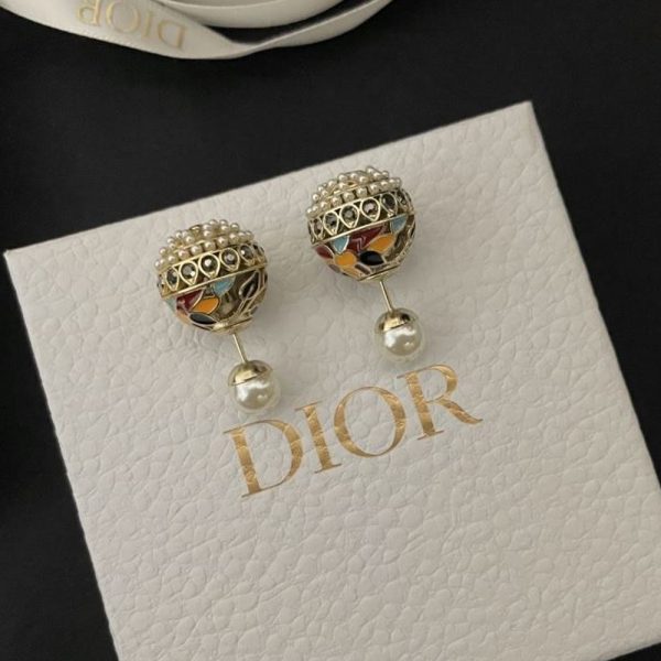 Christian Dior Round Pearl Earrings - Image 2