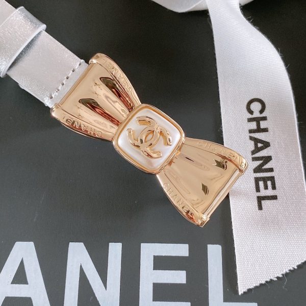 Chanel Belt With Ribbon Buckle Silver Women Belt 30MM - Image 3