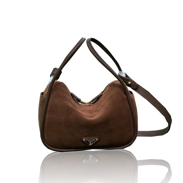 Prada Darling Suede Handbag 10A quality 1BE078(Replica)