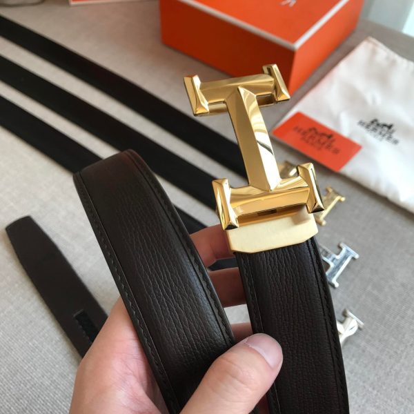 Hermes H Belt Buckle & Reversible Strap Black For Women - Image 3