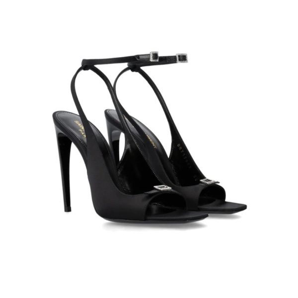 Saint Laurent YSL Silk Buckle Open Toe 10.5cm Slide Sandal (Replica)