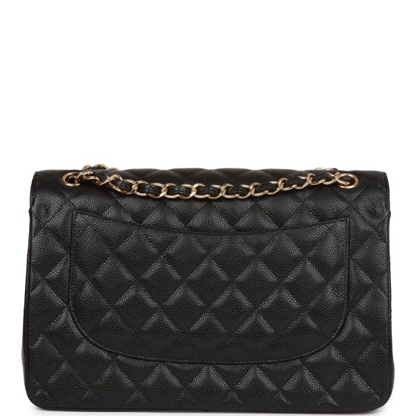 CHANEL Caviar Quilted Jumbo Double Flap Black 30CM(Replica) - Image 5