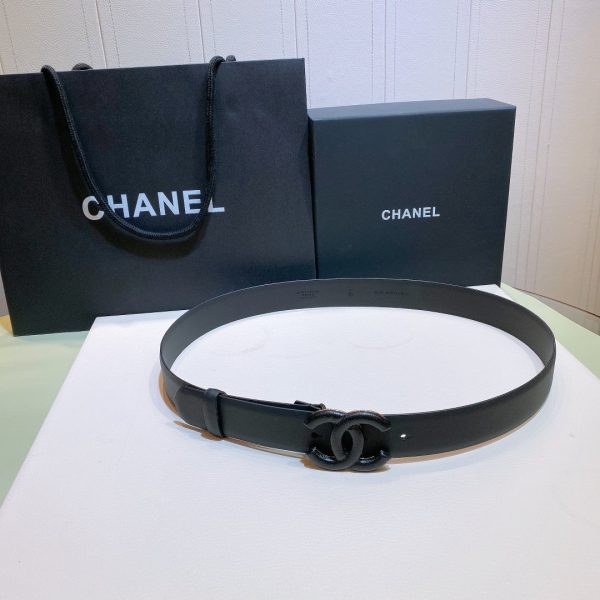 Chanel Belt With Double C Buckle Black Black-Toned Metal Women Belt 30MM