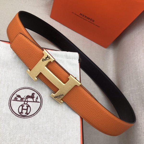 Hermes H Belt Buckle & Reversible Brown For Women