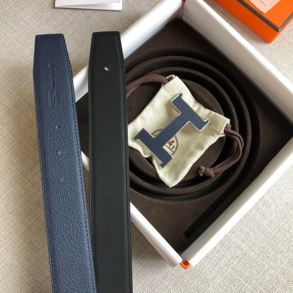 Hermes H Guillochee Belt Buckle & Reversible Strap Black For Women - Image 5